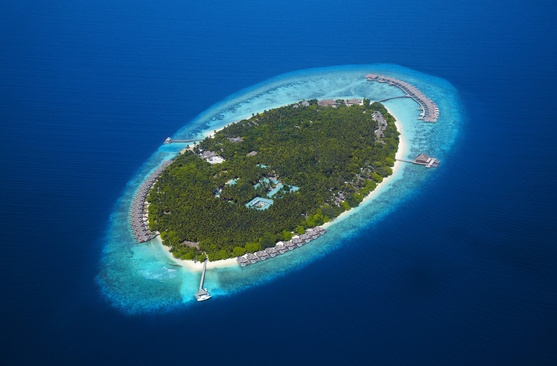 Dusit Thani Maldives Вид Острова Сверху