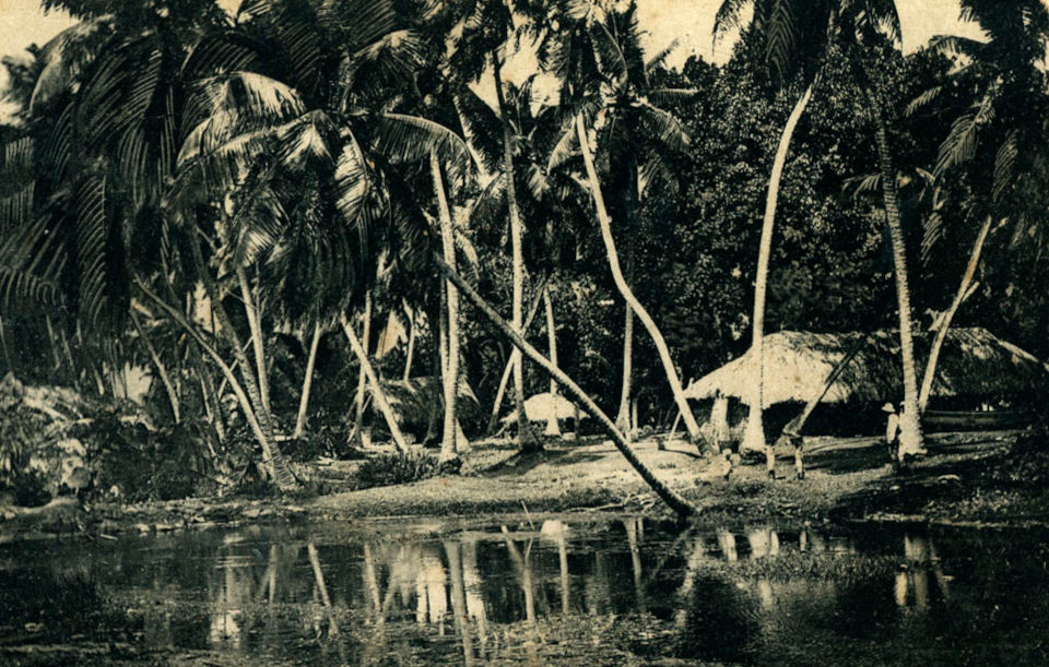 Лагуна на острове Серф, Сейшелы, январь 1941